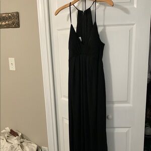 Azazie Black Halter Maxi Sundress